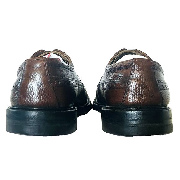 Goodyear Welt Vtg Wingtip Shoes Benchmade 457102 Brogue Derby Brown Leather 11 main image 8